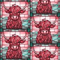 Stained Glass Highland Cow Pre order