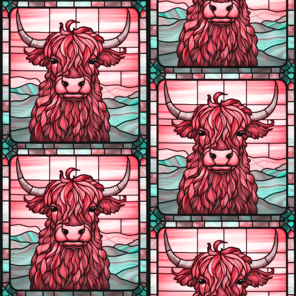 Stained Glass Highland Cow Pre order